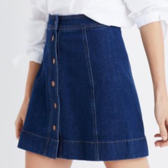 Madewell Dresses & Skirts - madewell denim a-line mini skirt with button front